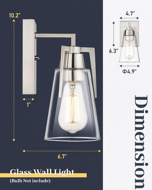 1-Light EAPUDUN Wall Sconces Bathroom Light Fixtures, Modern Farmhouse Bathroom Vanity Light Fixtures, Indoor Wall Lamp