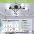 6 E26 Bulbs CANMEIJIA Modern Sputnik Chandelier Ceiling Light Fixture with Lights Black Mid Century Ceiling Mount