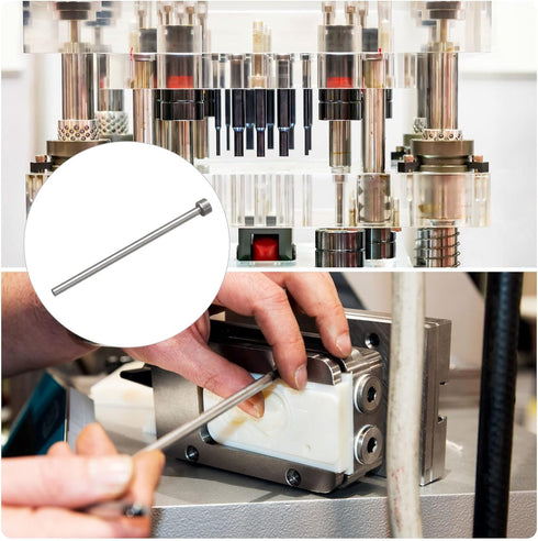 uxcell Straight Ejector Pins, 4mm (5/32") Dia. 65Mn Steel Round Tip Punch, 100mm (4") Long for Mechanical Maintenance