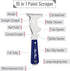 Bates 10 in 1 Paint Scraper Tool, Painters Knife, Putty Knife, Metal Scraper for Painting and Wood