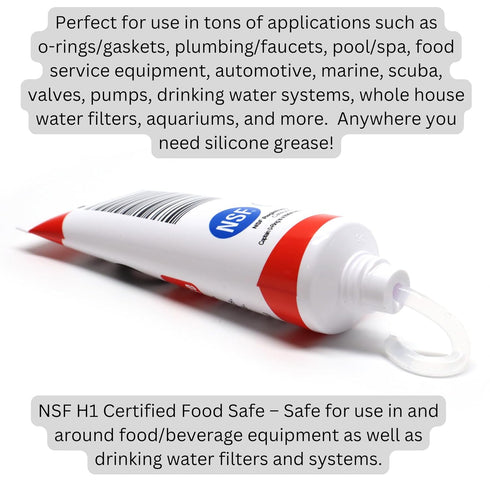 (1.76oz, 50g) Captain O-Ring - NSF Food Grade Silicone Lubricant Grease for O-Rings, Seals, Gaskets, Pumps, Pool Spa