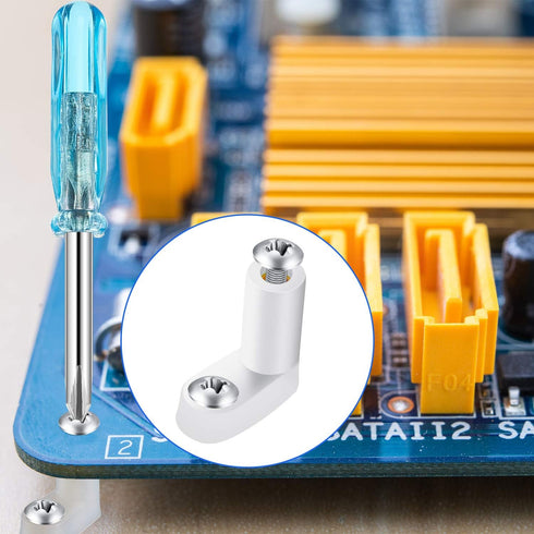 Mudder 50 PCB Board Mounting Feet, L Shape Insulated PCB Spacer with Screws for Arcade Gaming Board