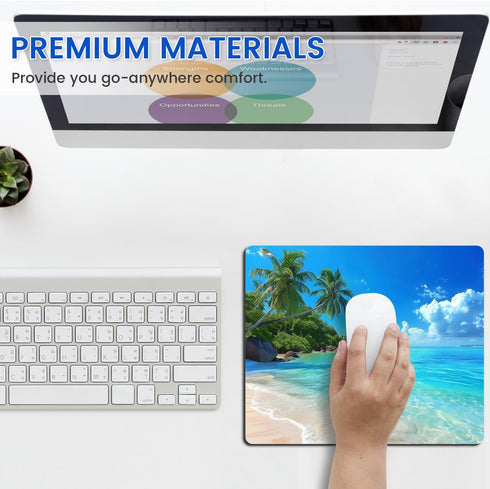 Mouse Pad - Non-Slip Rubber Base Mouse Mat, Waterproof Gaming Square Mouse Pad for Wireless Mouse, Computers, Laptop,