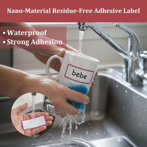 Divguf 120 Essentials(1.97 0.86 Pcs Colorful Baby Bottles Name Labels Waterproof Daycare Labels for Lunch Boxes, Water