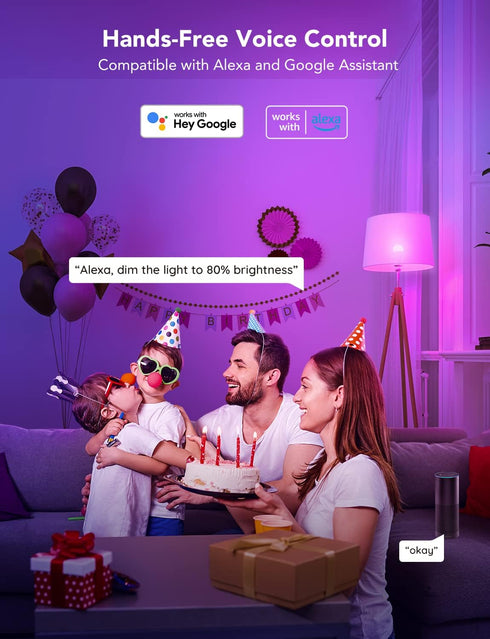 Govee Smart Light Bulbs, WiFi & Bluetooth Color Changing Light Bulbs, Music Sync, 16 Million DIY Colors RGBWW Color Lights Bulb, Work with Alexa, Google Assistant Home App, 800 Lumen, 2 Pack by Govee