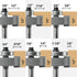 Set 1/4 1pcs 6 1/8", 1/4", 5/16", 3/8", 7/16", 1/2", Professional Rabbet Router Bit Shank with Interchangeable