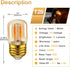 E26 LED Amber Night Light Bulbs 1W, T28 Mini Edison Tube Lamp 2200K Warm, 10W Incandescnet Equivalent,Non-Dimmable Replacement Decorative Bulb Oven Bulb 2 Pack by Hcnew