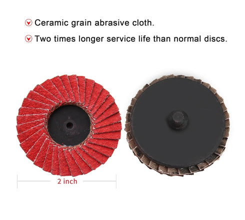 2 Inch Flap Disc 80 Grit, Surface Conditioning Disc with Quick Change Connection, 10+1 Pack