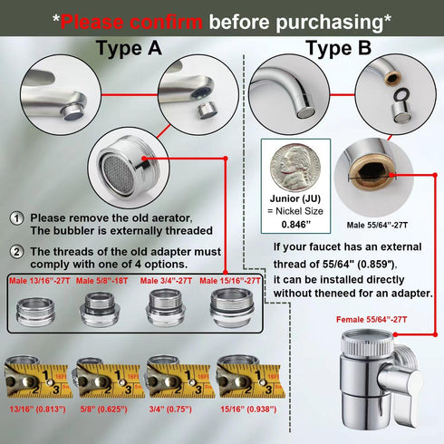 Set Premium Brushed Sink Faucet Handheld Bidet Sprayer for Toilet -Bidet Attachment for Warm & Cold Water with Dual
