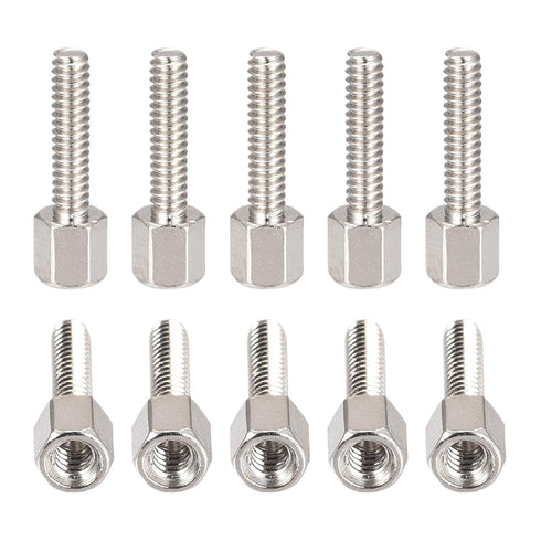 4#-40x5x12mm Brass Hex Standoff - 100 Pack - Male to Female Spacer Screw Nuts for Electronic Machines