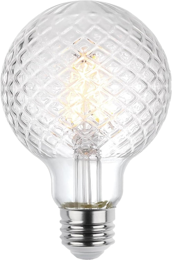 Westinghouse 5268000 5.5 Watt (40 Watt Equivalent) Cut Glass G25 Dimmable Clear Filament LED Light Bulb, Medium Base