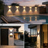 6 Pack IP67 Solar Fence Lights Outdoor, Warm White Up and Down Solar Wall Lights, Waterproof LED Dusk to Dawn Solar