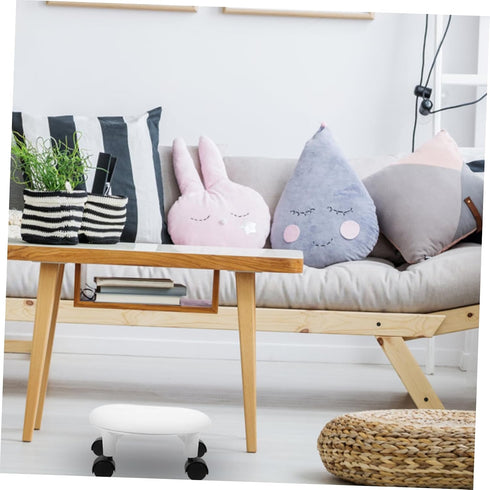 Portable Swivel Step Stool with Silent Wheels - Ideal Foot Rest for Home and Office