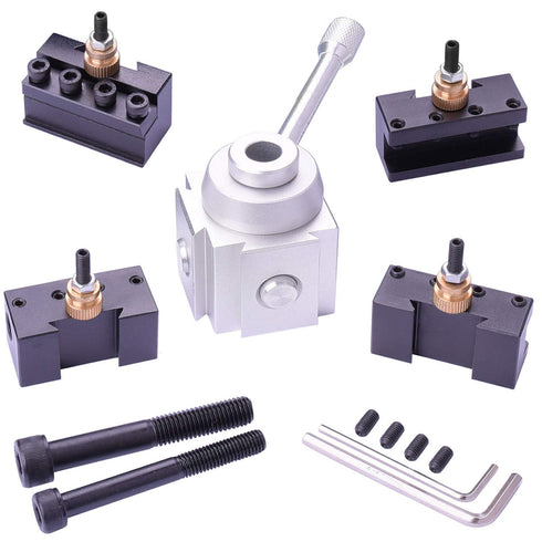 Mini Aluminium Quick Change Tool Post Holder Boring/Turning Facing Holder Kit Set