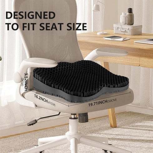 Tsmertor 19in Enlarged Gel Seat Cushion Super Large Thick, Gel Cushion Seat for Pressure Relief for Long Siiting