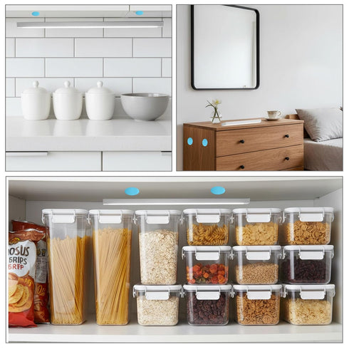 Zyghjort 20PCS Counter Round Metal Adhesive Strips for Magnetic Under Cabinet Lights, Under Cabinet Lights Magnetic