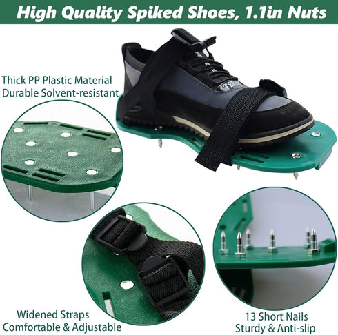 DBYANAN 10 inch 62in Self Leveling Tools Kit Spiked Roller with Extension Pole Epoxy Roller Spike Shoes for Concrete
