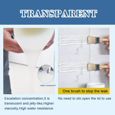 Waterproof Glue, Invisible Waterproof Agent, Strong Waterproof Transparent Sealant for Bathroom, Kitchen, Garden,