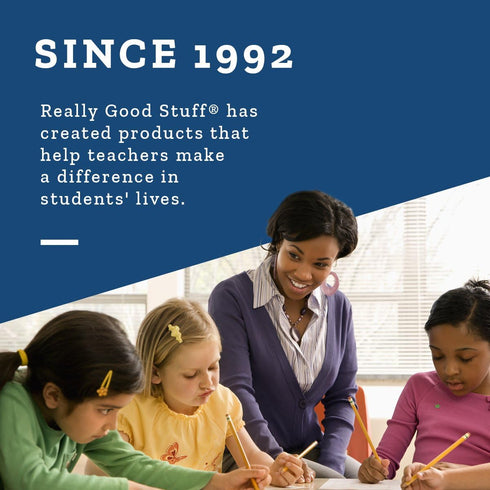 Really Good Stuff Two-Sided Intermediate Lined Write Again Dry Erase Boards for Classroom Use