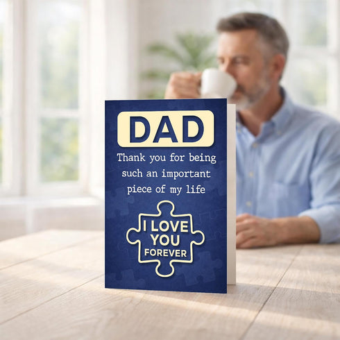 BETHEGIFT Dad Card for Fathers Day - Fathers Day Card - Thank You Card for Dad - Dad Birthday Card from Daughter, Son