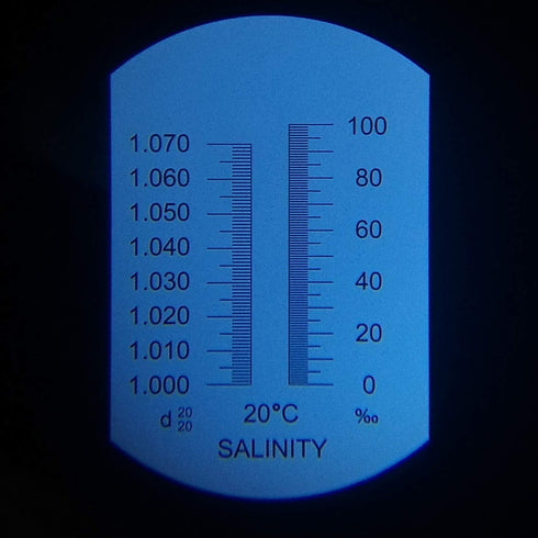 Salinity Refractometer for Aquarium Fish, Dual Scale Tester for Salt Water Testing with ATC, Made of Copper