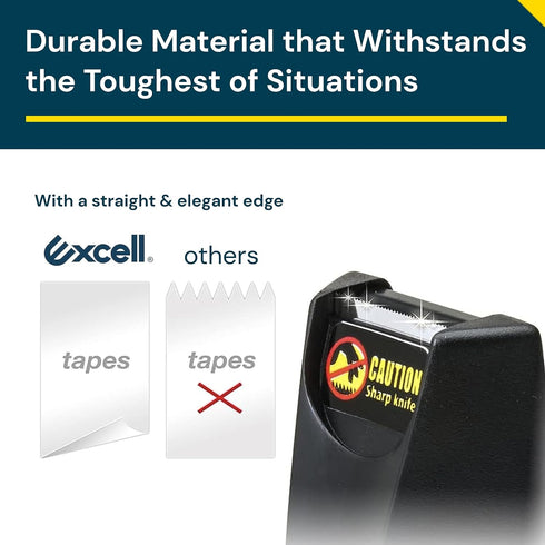 Excell OFFICEPLUS Desk Tape Dispenser, Non-Skid Base, 3/4" Wide, 1" Core, 3 Pack