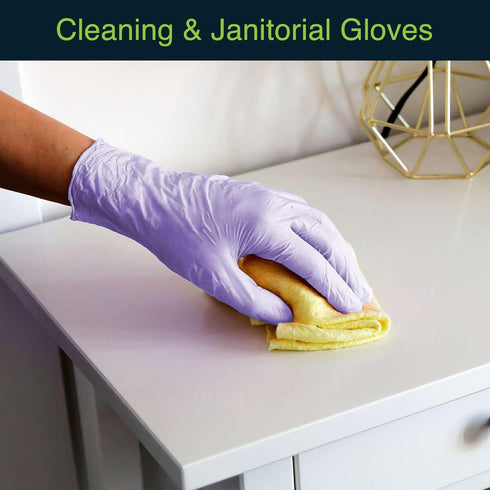 Lilac Nitrile Disposable Gloves - 100 Count, 3 Mil Small Powder and Latex Free Surgical Medical Exam Gloves