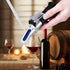 XRCLIF Wine Refractometer for Grape Brewing, Brix 0-40% & Alcohol 0-25% vol, Compact Black Design