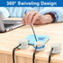 Waziaqoc 6 Pack 360 Magnetic Cord Organizer, Swiveling Cord Organizer with Adhesive Backing, Compact White Plastic