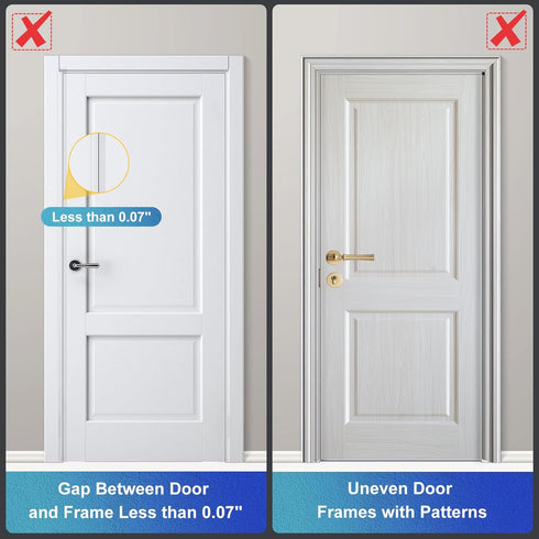 800lbs Door Reinforcement Lock Withstands of Force - Silver Extra Proof Door Lock for Kids Safety Drilling Required