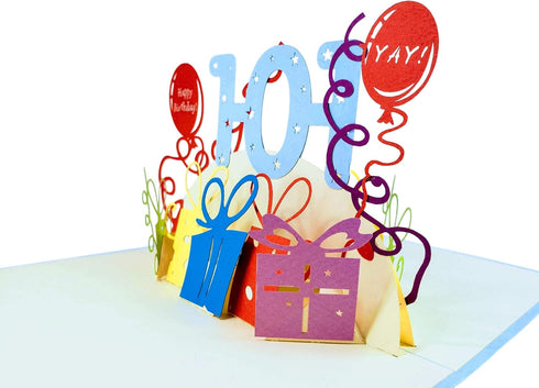 iGifts And Cards Happy 101st Birthday 3D Pop Up Greeting Card - Unique, Fun Gift for Special Occasions, Celebration
