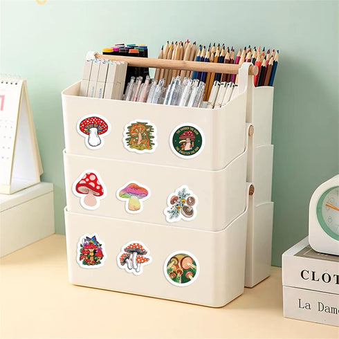 MAQIYI 500Pcs 10 Mushroom Rolls Small Stickers Cute Circle Teacher Supplies Stickers Classroom Designs Motivational