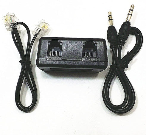 RJ11 3.5mm Analog Telephone Adapter for Split The Line to Telephone and Voice Recorder, with Two Port for Incoming