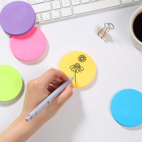 Mr. Pen Round Sticky Notes | 12 Pads | 720 Sheets | 2.8" x 2.8" | Colorful Bulk