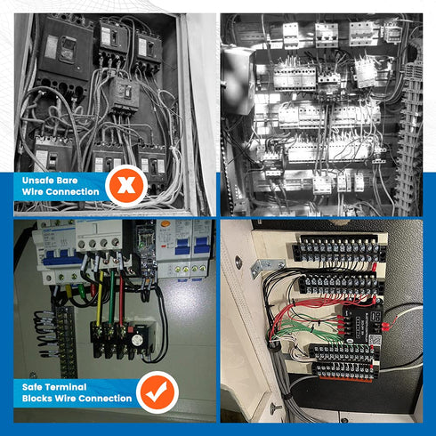 6 Sets Terminal Blocks, 6Pcs 4/5/6 Positions 600V 15A Dual Row Screw Terminal Strip Block + Insulated Terminals