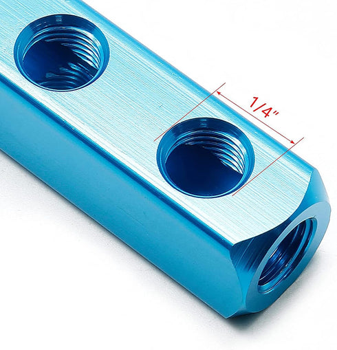 5 Way 8 Port Manifold Block Splitter,1/4" Pneumatic Air Hose Inline Fitting for Air Comrpessor Portable Air Tank Aluminum Air Hose Inline Manifold Block Splitter 1 Pcs by It Works Great