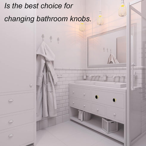 Gold Hexagon Cabinet Knobs, Modern Furniture Knob and Handles, 4 Pcs Kitchen Cabinet Handles with White Zinc Alloy Pull