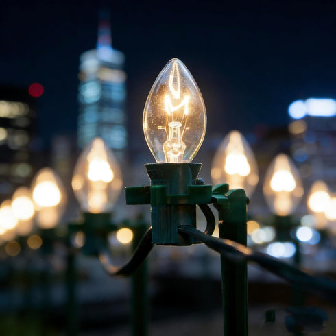 Hrsovii C7 Bulb, 8W E12 Bulb, Dimmable (Pack 15) Clear Incandescent Light Candelabra Base Suitable for Christmas String