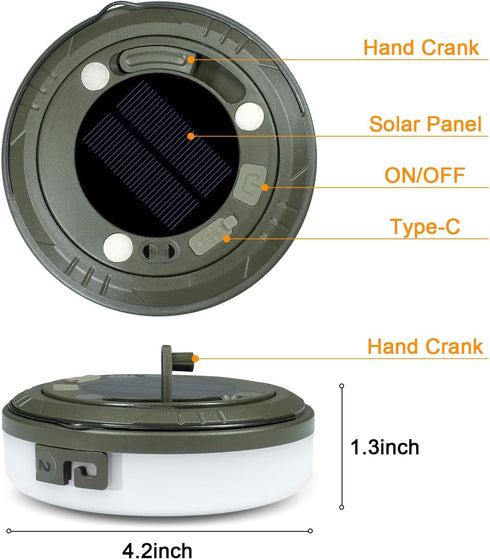 2-in-1 5 IP65 1200mAh 29.52ft Solar Camping Lights String: Modes Waterproof - Battery USB/Solar Charging for Outdoor