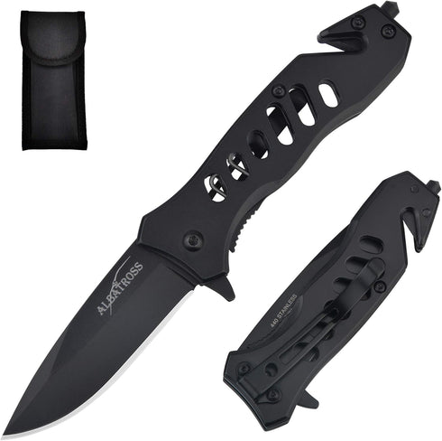 ALBATROSS EDC Cool Sharp Tactical Folding Pocket Knife, SpeedSafe Spring Assisted Opening