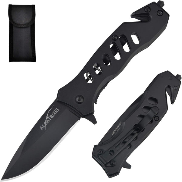 ALBATROSS EDC Cool Sharp Tactical Folding Pocket Knife, SpeedSafe Spring Assisted Opening