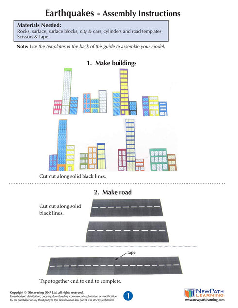 3-D (24-7811) NewPath Earthquakes Paper Model Making Kit - Individual Student Edition