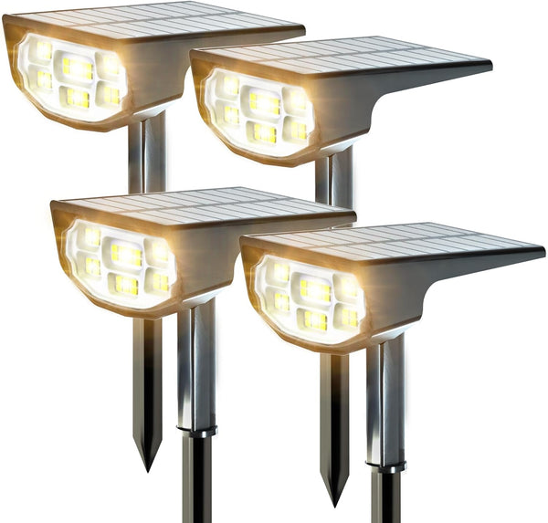 Solar Spot Lights Outdoor IP68 Waterproof, Ultra-Bright PerformanceSimple Modes for Easier Operation,