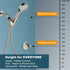 YOO.MEE On Wall Mount Shower Bracket for Handheld Shower Head, Height Adjustable, Brushed Nickel