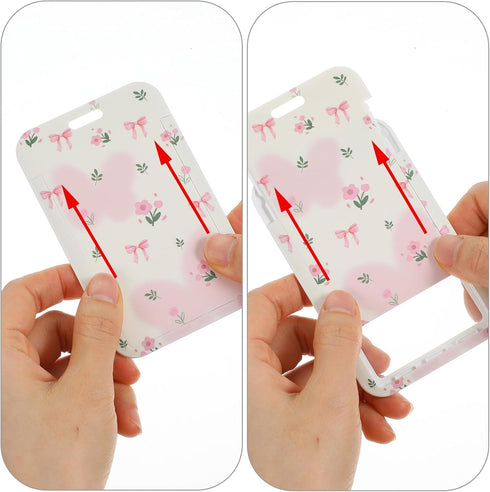 Mabor Cute Bowknot ID Badge Lanyard for Women Nurses - Stylish Card Holder with Detachable Keychain for Work, School