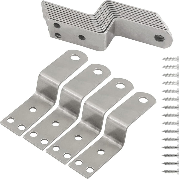 HARSKIYER 12pcs Z Shaped Corner Bracket, Silver Height 0.8" Metal Z Shape Picture