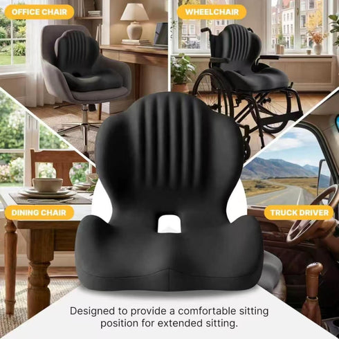 Generic 17.32x15.75x14.57 Inches, Tailbone L-Shaped Ergonomic Seat Cushion with Lumbar Support, Memory Foam Orthopedic
