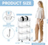 Yieach 4 Clear Tier Rolling Utility Cart with Wheels,Modern Bedside Cart for Baby Essentials,Nursery,Diaper Caddy,Baby