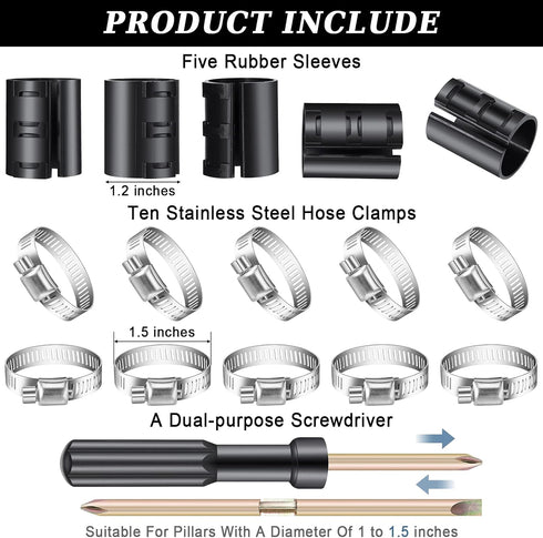 Ferraycle Fixing a Sinking Office Chair Cylinder Alternatives 10 Pieces Stainless Steel Hose Clamps 5 Pieces Gas Lift with Dual-Purpose Screwdriver No Gas Lift Cylinder (16 Pieces) by Ferraycle