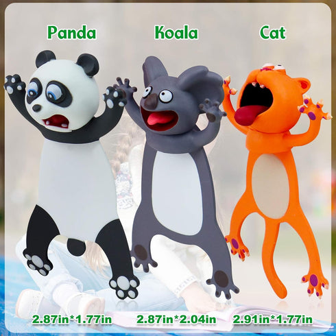 Funny Bookmarks, 3PCS Wacky Pals, Cute Animals Bookmarks for Kids, Boys and Girls